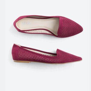 MIA Esie Laser Cut Flats - Burgundy, Size 8
